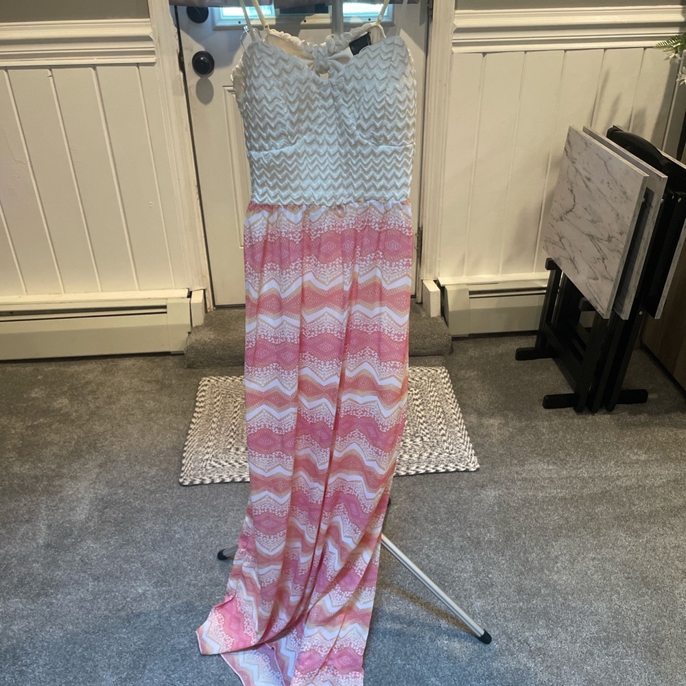 Trixxi Cream and pink maxi Dress